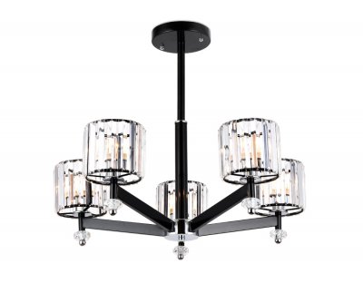 Люстра подвесная Ambrella TR5891/5 BK/CL черный/прозрачный E14 max 40W D630*530 TRADITIONAL Люстра подвесная Ambrella TR5891/5 BK/CL черный/прозрачный E14 max 40W D630*530 TRADITIONAL