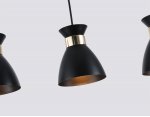 Светильник подвесной в стиле лофт Ambrella TR8469/3 BK/FGD черный/золото E27/3 max 60W 550*135*1000