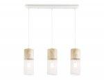 Светильник подвесной Ambrella TR8499/3 WH/WD белый/дерево E27/3 max 60W 550*100*1000
