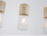 Светильник подвесной Ambrella TR8499/3 WH/WD белый/дерево E27/3 max 60W 550*100*1000