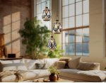Светильник подвесной в стиле лофт Ambrella TR8522/3 BK/SB черный/бронза E27/3 max 60W D380*1000