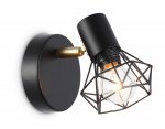 Настенно-потолочный спот в стиле лофт Ambrella TR8655 BK/GD черный/золото E14 max 60W 170*100*140
