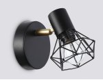 Настенно-потолочный спот в стиле лофт Ambrella TR8655 BK/GD черный/золото E14 max 60W 170*100*140