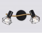 Настенно-потолочный спот в стиле лофт Ambrella TR8656/2 BK/GD черный/золото E14/2 max 60W 330*100*185