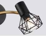 Настенно-потолочный спот в стиле лофт Ambrella TR8656/2 BK/GD черный/золото E14/2 max 60W 330*100*185