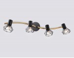 Настенно-потолочный спот в стиле лофт Ambrella TR8658/4 BK/GD черный/золото E14/4 max 60W 750*100*185