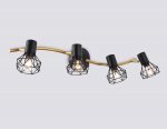 Настенно-потолочный спот в стиле лофт Ambrella TR8658/4 BK/GD черный/золото E14/4 max 60W 750*100*185