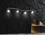 Настенно-потолочный спот в стиле лофт Ambrella TR8658/4 BK/GD черный/золото E14/4 max 60W 750*100*185