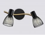Настенно-потолочный спот в стиле лофт Ambrella TR8660/2 BK/GD черный/золото E14/2 max 60W 330*100*170