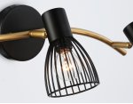 Настенно-потолочный спот в стиле лофт Ambrella TR8661/3 BK/GD черный/золото E14/3 max 60W 550*100*170
