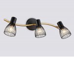 Настенно-потолочный спот в стиле лофт Ambrella TR8661/3 BK/GD черный/золото E14/3 max 60W 550*100*170