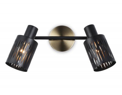 Настенно-потолочный спот в стиле лофт Ambrella TR8668/2 BK/SB чёрный/бронза E14/2 max 60W 360*100*190 Настенно-потолочный спот в стиле лофт Ambrella TR8668/2 BK/SB чёрный/бронза E14/2 max 60W 360*100*190