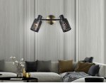 Настенно-потолочный спот в стиле лофт Ambrella TR8668/2 BK/SB чёрный/бронза E14/2 max 60W 360*100*190