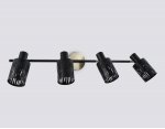 Настенно-потолочный спот в стиле лофт Ambrella TR8670/4 BK/SB чёрный/бронза E14/4 max 60W 760*100*190
