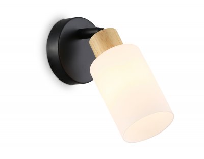 Настенно-потолочный спот в стиле лофт Ambrella TR8720 BK/WD черный/дерево E14 max 60W 175*100*160