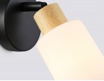 Настенно-потолочный спот в стиле лофт Ambrella TR8720 BK/WD черный/дерево E14 max 60W 175*100*160