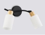 Настенно-потолочный спот в стиле лофт Ambrella TR8721/2 BK/WD черный/дерево E14/2 max 60W 380*100*210