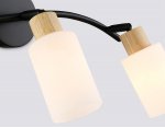 Настенно-потолочный спот в стиле лофт Ambrella TR8722/3 BK/WD черный/дерево E14/3 max 60W 580*100*210