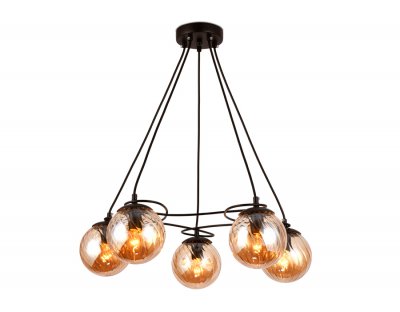 Люстра подвесная Ambrella TR9022/5 BK/TI черный/янтарь E14 max 40W D560*800 TRADITIONAL Люстра подвесная Ambrella TR9022/5 BK/TI черный/янтарь E14 max 40W D560*800 TRADITIONAL
