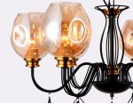 Люстра подвесная Ambrella TR9055/6 BK/TI черынй/янтарь E27 max 40W D700*850 TRADITIONAL