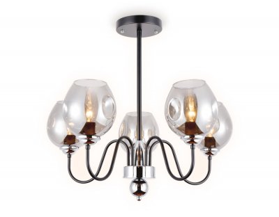 Люстра подвесная Ambrella TR9058/5 BK/SM черный/дымчатый E27 max 40W D650*572 TRADITIONAL