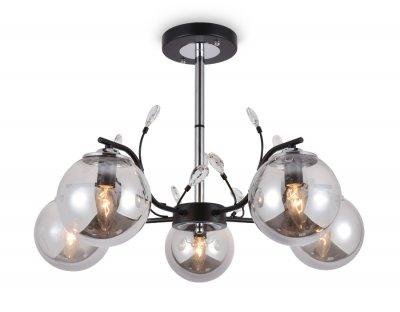 Люстра подвесная Ambrella TR9073/5 BK/SM черный/дымчатый E14 max 40W D620*420 TRADITIONAL