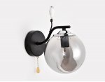 Настенный светильник бра Ambrella TR9080 BK/SM черный/дымчатый E14 max 40W 240*150*230 TRADITIONAL