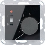 JUNG А 500 Черный Термостат комнатный, 10(4)А (TRA231SW)