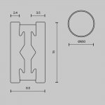 Шинопровод накладной/подвесной Maytoni TRX154-R-D650-B Busbar trunkings Flarity
