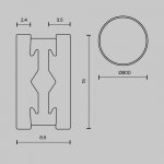 Шинопровод накладной/подвесной Maytoni TRX154-R-D800-B Busbar trunkings Flarity