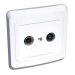 Lexel Этюд розетка TV/FM оконечная 2 ДБ белый (скр.устан.) (TVC-001b)