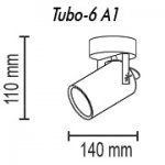 Светильник настенный Tubo6 A1 10, металл белый, H110мм/W140мм, 1xGU10 MR16/50W