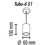 Подвесной светильник Tubo6 S1 16, металл/желтый,D60mm/H100mm,1хGU10