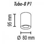 Светильник потолочный Tubo8 P1 09, металл красный, H95мм/D80мм, 1 x GU10 MR16/50w