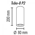 Потолочный светильник Tubo8 P2 10 G, металл/белый(золото), D8/H20, 1 x GU10/50W