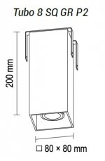 Потолочный светильник Tubo8 SQ GR P2 12