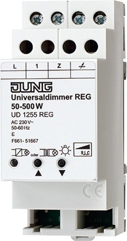 JUNG механизм Универсальный светорегулятор на DIN-рейку 50-500W/VA (UD1255REG) JUNG механизм Универсальный светорегулятор на DIN-рейку 50-500W/VA (UD1255REG)