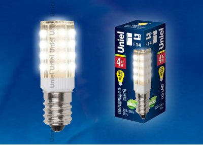Лампа светодиодная Uniel LED-Y16-4W/WW/E14/CL PLZ04WH Лампа светодиодная Uniel LED-Y16-4W/WW/E14/CL PLZ04WH