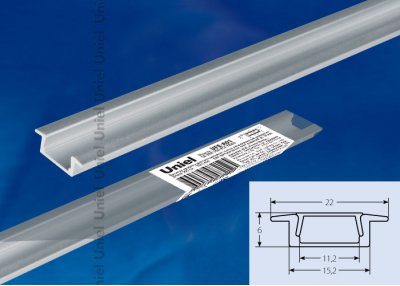 Врезной профиль Uniel UFE-A01 SILVER 200 POLYBAG