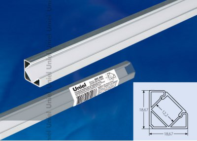 Накладной профиль Uniel UFE-A03 SILVER 200 POLYBAG
