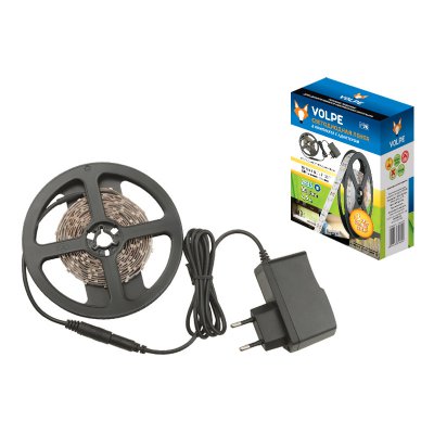 Комплект светодиодной ленты Volpe ULS-Q721 2835-60LED/m-IP20-2.5M-WW RRP24C00 Комплект светодиодной ленты с адаптером