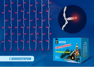 Гирлянда-занавес Uniel ULD-C2030-240/TWK RED IP67