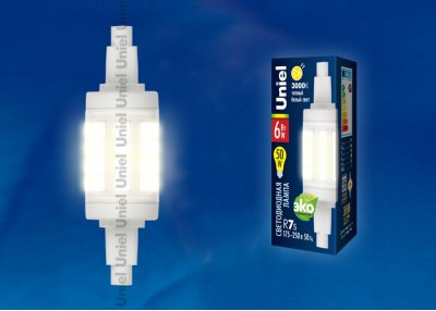 Лампа светодиодная Uniel LED-J78-6W/WW/R7s/CL PLZ06WH Лампа светодиодная Uniel LED-J78-6W/WW/R7s/CL PLZ06WH