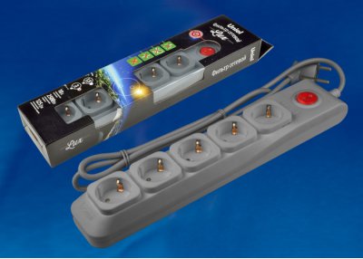 Сетевой фильтр Uniel S-GSL5-3 GREY