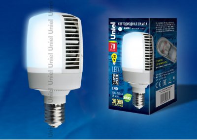 Лампа светодиодная Uniel LED-M105-70W/DW/E40/FR ALV02WH Лампа светодиодная Uniel LED-M105-70W/DW/E40/FR ALV02WH