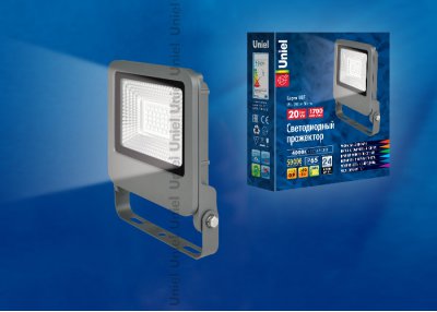 Прожектор светодиодный Uniel ULF-F17-20W/NW IP65 195-240В SILVER