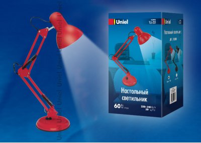 Светильник настольный Uniel TLI-221 RED E27 Светильник настольный Uniel TLI-221 RED E27