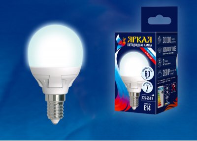 Лампа светодиодная Uniel LED-G45 7W/NW/E14/FR PLP01WH