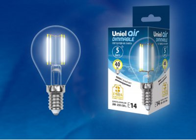 Лампа светодиодная Uniel LED-G45-5W/NW/E14/CL/DIM GLA01TR
