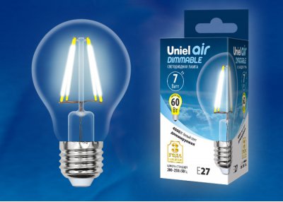 Лампа светодиодная Uniel LED-A60-7W/NW/E27/CL/DIM GLA01TR